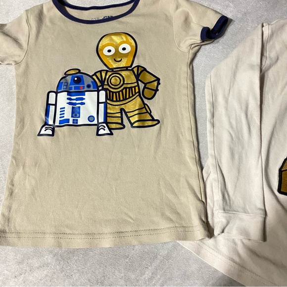 GAP Star Wars Pajama Tops Lot Of 2 Chewbacca C3PO R2-D2 Size 5 Toddler - Picture 4 of 13